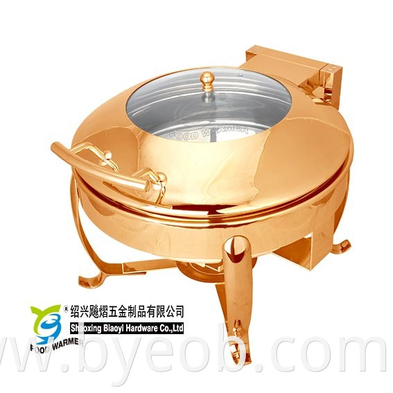 Round Copper Chaifng Dish Buffet Frame